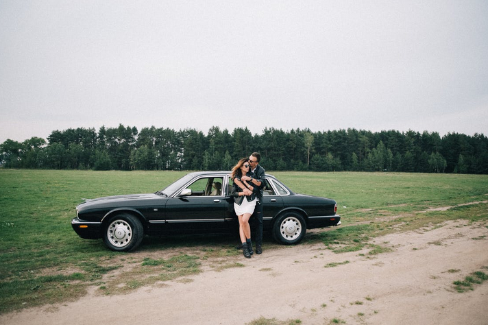 couple and car